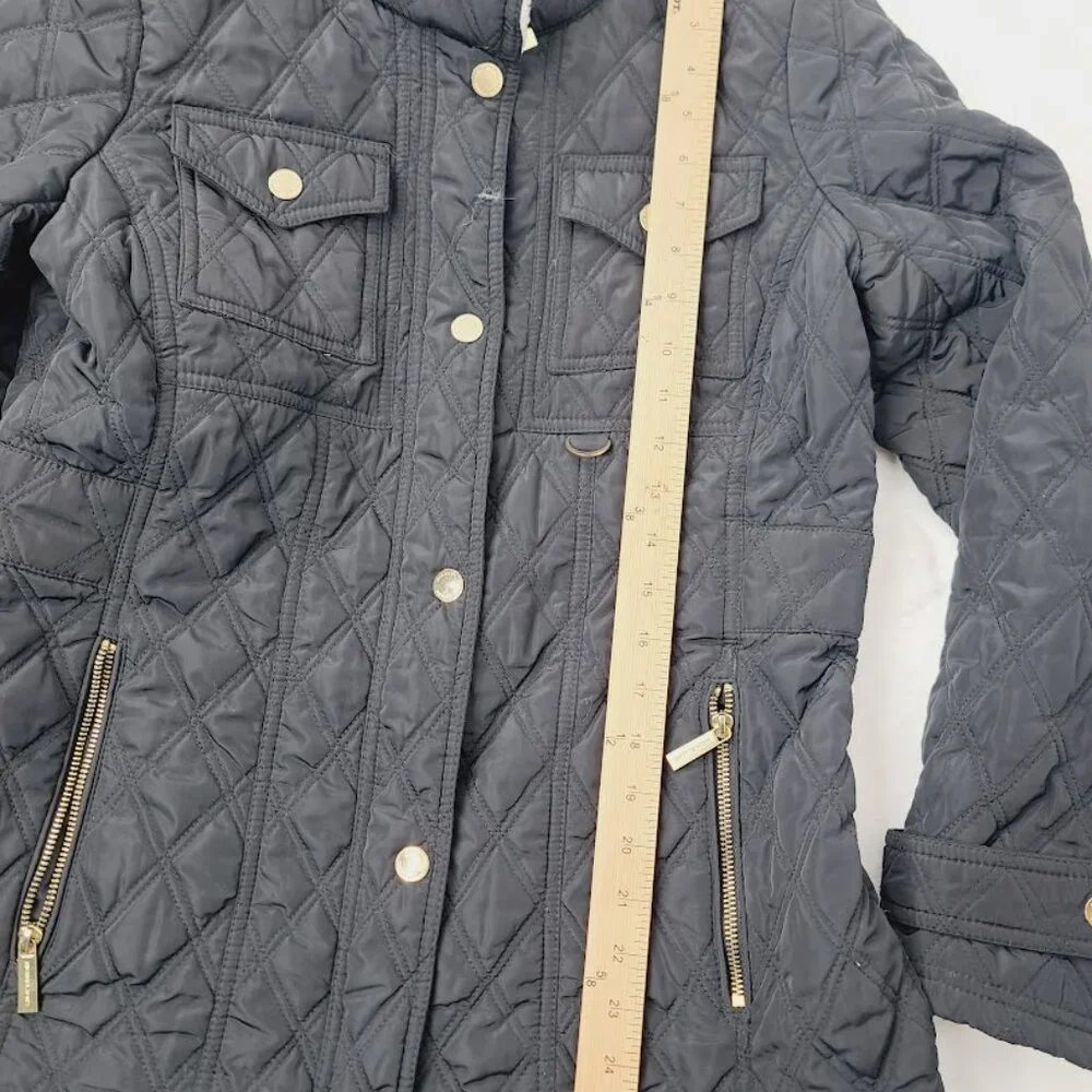 Michael Kors Women's‎ Black Quilted Long Sleeve Sherpa Puffer Jacket Size M